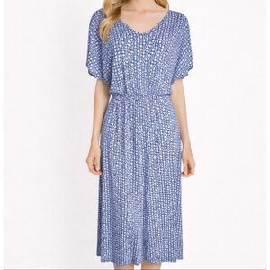Clara Sun Woo Women’s Blue Print Short Sleeve Jumpsuit Sz S NEW